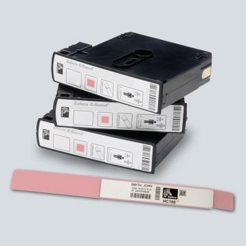 Braccialetto ZEBRA - Z-Band UltraSoft per adulti - BORDO ROSA - in cartuccia