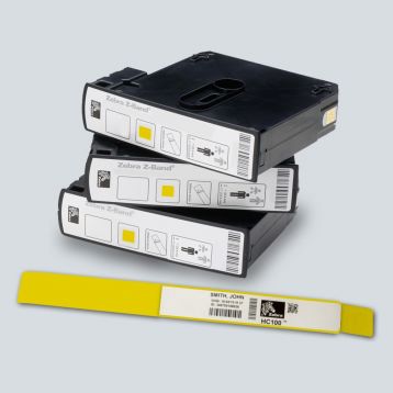 Braccialetto ZEBRA - Z-Band UltraSoft per adulti - BORDO GIALLO - in cartuccia